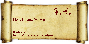 Hohl Amáta névjegykártya